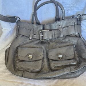 Cole Haan Pewter Leather Handbag with original dust cover.